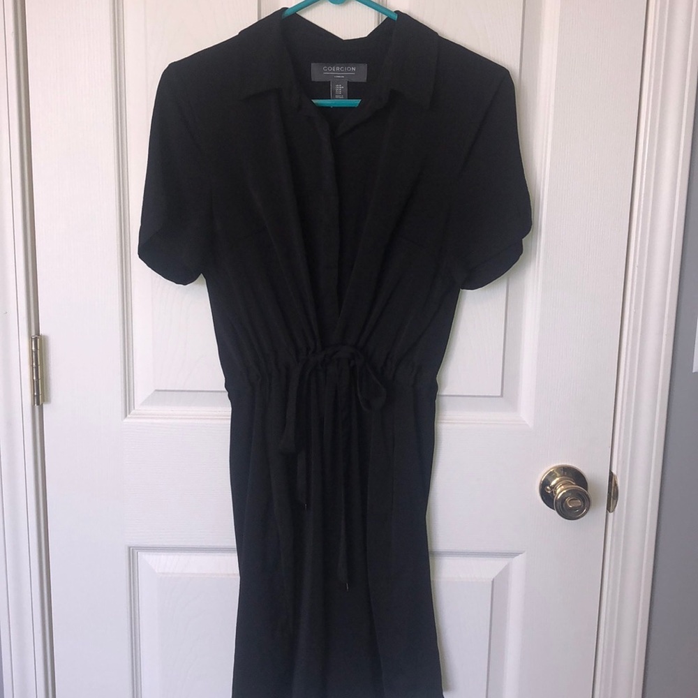 Coercion London Button-Up Tie Front Dress